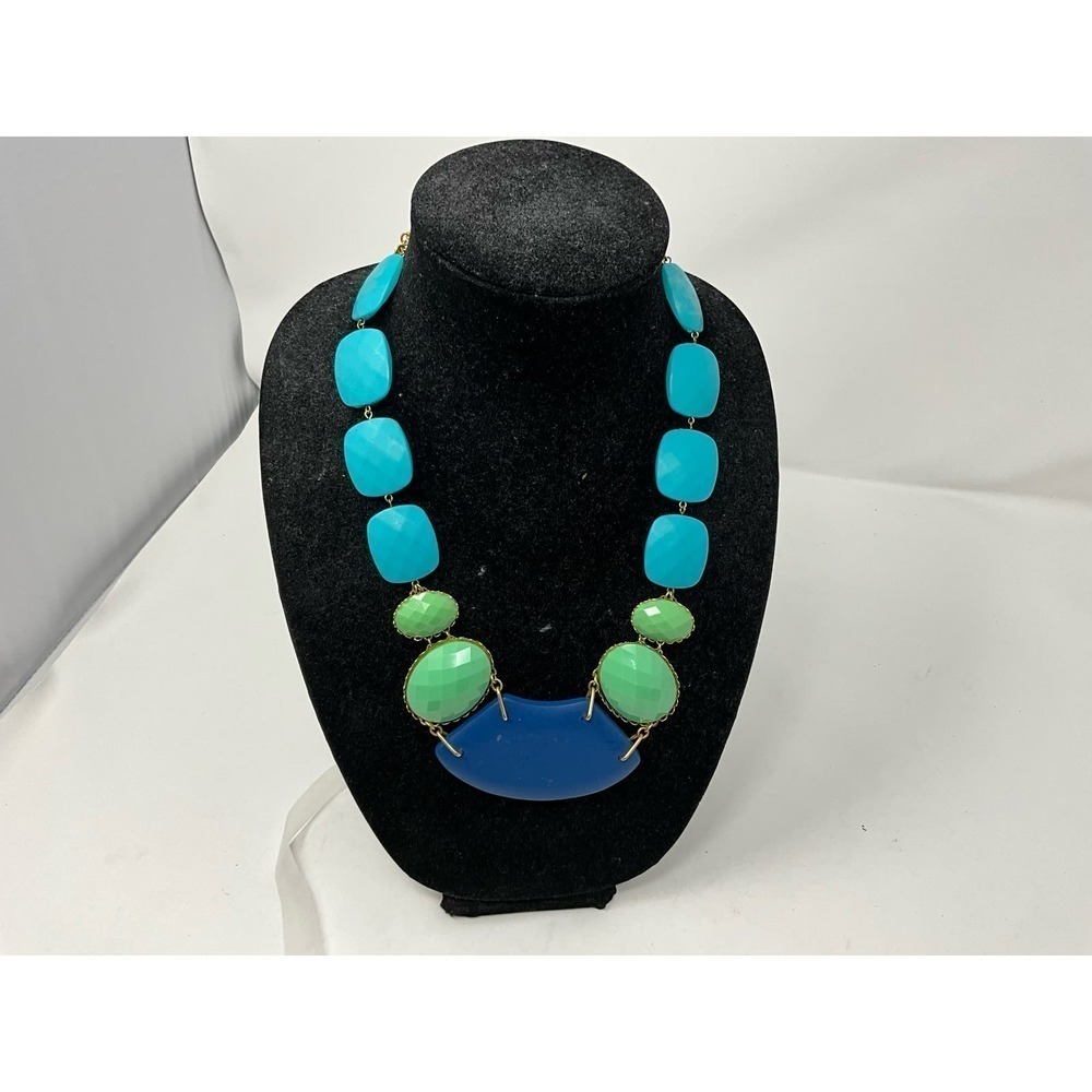 David Aubrey Blue color blocked necklace